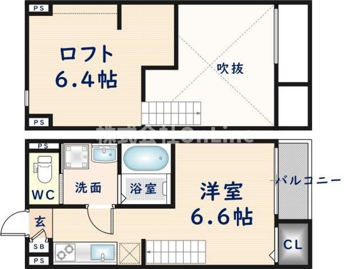 大阪府東大阪市小若江1丁目(アパート)の賃貸物件の間取り