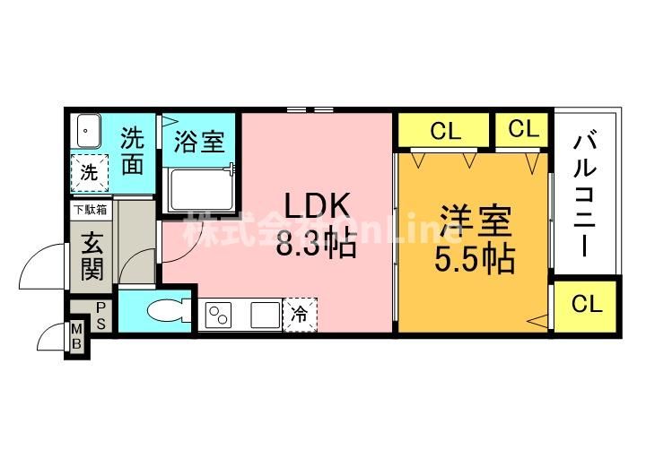 大阪府東大阪市稲葉1丁目(アパート)の賃貸物件の間取り