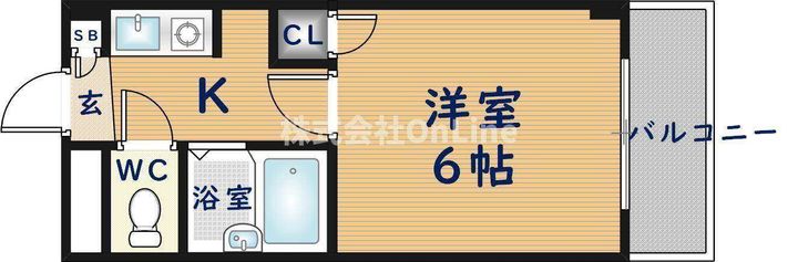 大阪府東大阪市島之内2丁目(マンション)の賃貸物件の間取り