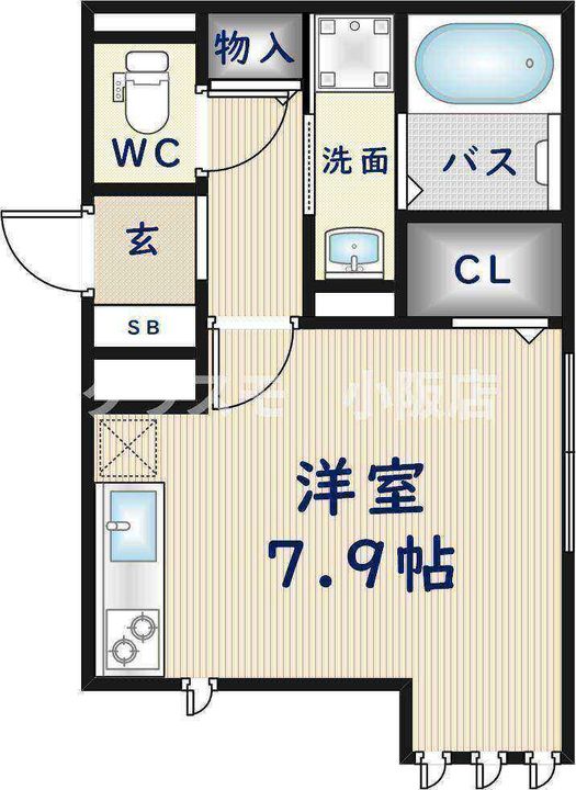 大阪府東大阪市中新開2丁目(アパート)の賃貸物件の間取り