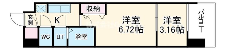 大阪府東大阪市横枕西(マンション)の賃貸物件の間取り