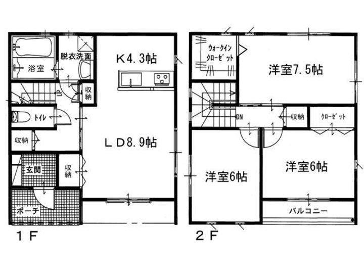 香川県観音寺市吉岡町(一戸建)の賃貸物件01の間取り