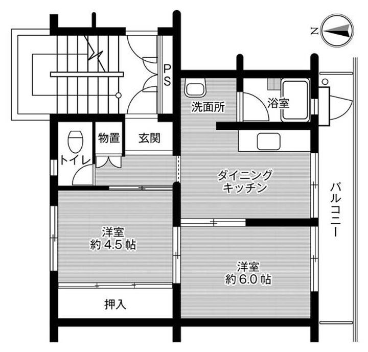 ビレッジハウス高知2号棟0401の間取り