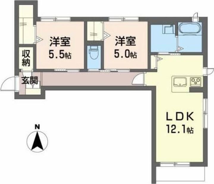 ベレオ南矢三105の間取り