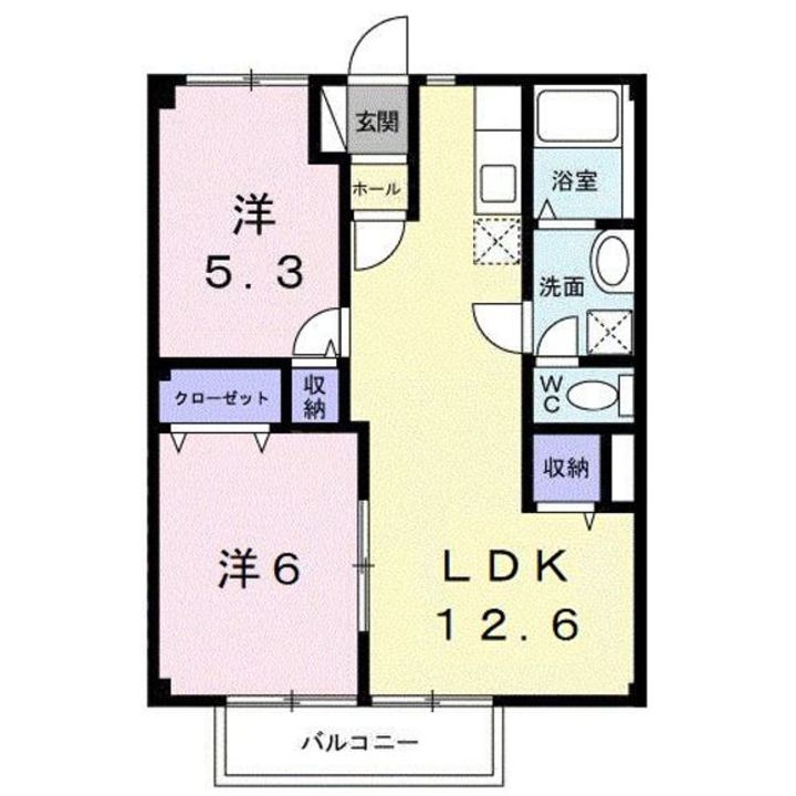 カーム松本Bの間取り