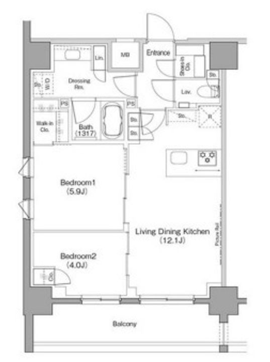 ザ・パークハビオ恵比寿プレイスの間取り