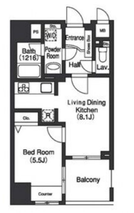 プライムアーバン中目黒Ⅱの間取り