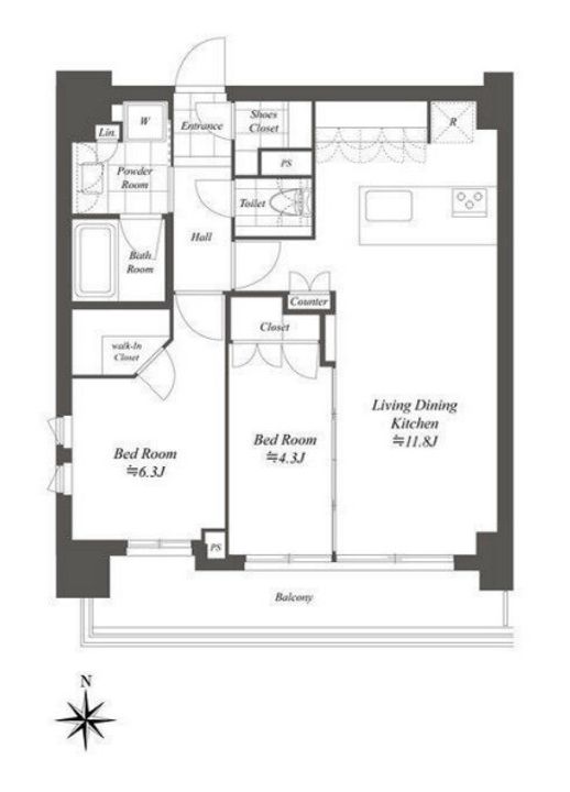 クレストコート白金高輪の間取り