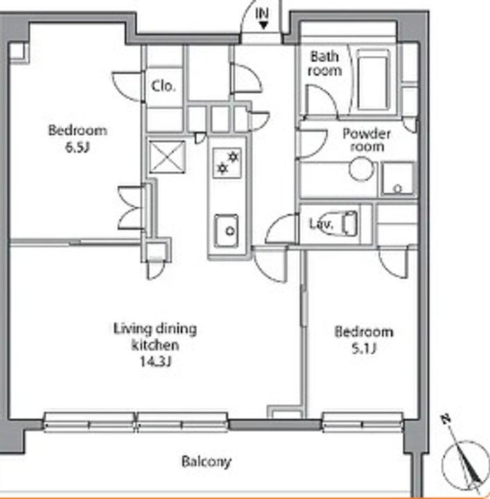 レジディア赤坂の間取り