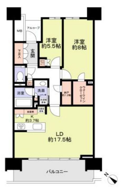晴海フラッグサンヴィレッジA棟の間取り