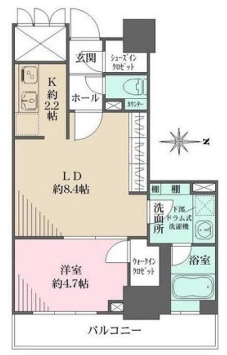 東京都港区港南2丁目(マンション)の賃貸物件の間取り