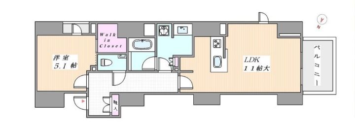 東京都港区南麻布1丁目(マンション)の賃貸物件の間取り