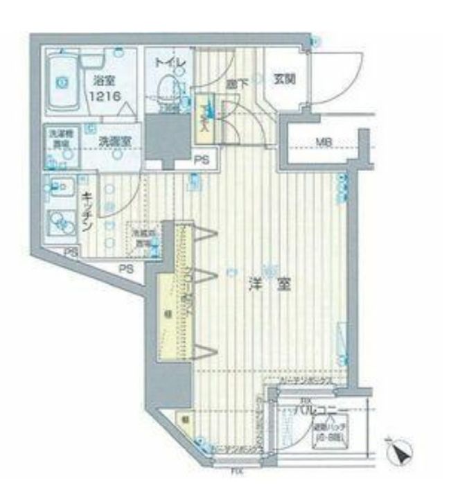 東京都港区六本木2丁目(マンション)の賃貸物件の間取り