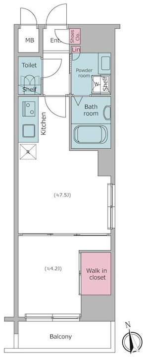 東京都中央区湊3丁目(マンション)の賃貸物件の間取り
