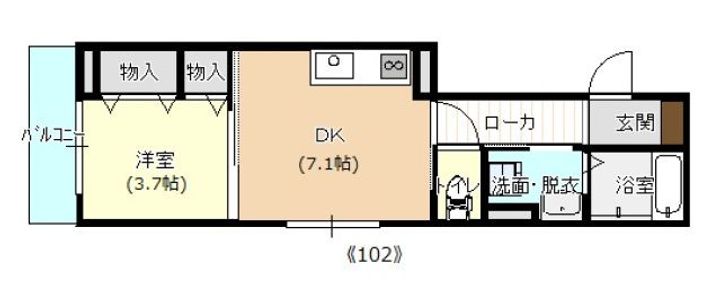 L,crew舟入の間取り