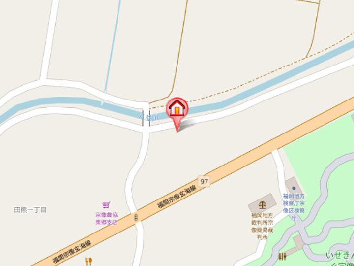 福岡県宗像市田熊1丁目(アパート)の賃貸物件101の地図