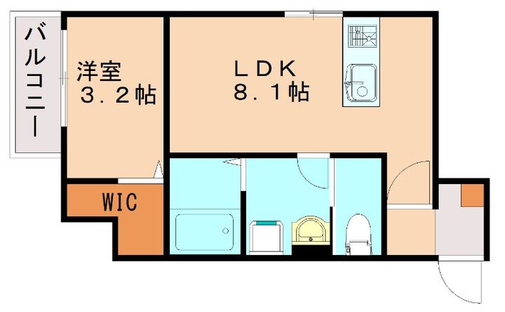 福岡県福岡市西区生の松原2丁目(アパート)の賃貸物件の間取り