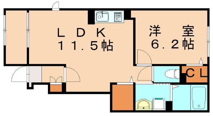 福岡県福岡市西区今宿東1丁目(アパート)の賃貸物件101の間取り