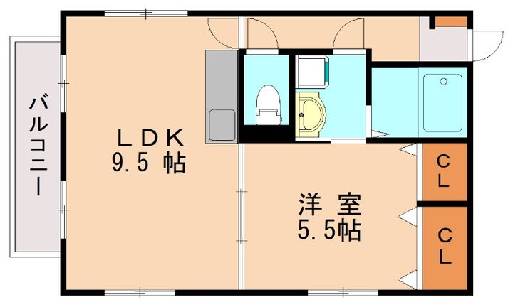 福岡県福岡市西区姪の浜6丁目(アパート)の賃貸物件202の間取り