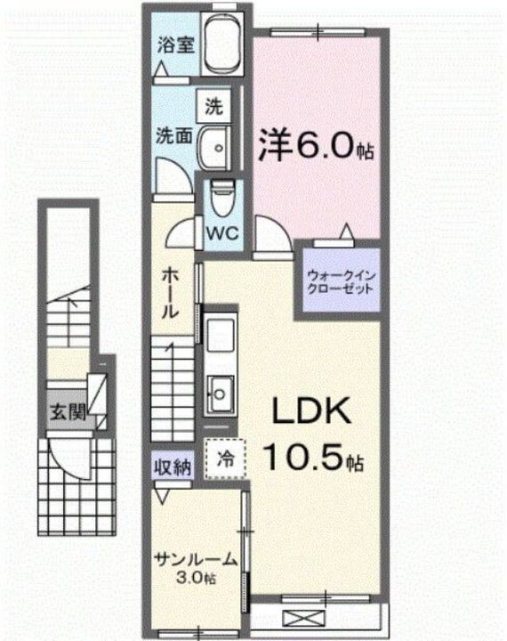 福岡県福岡市早良区田村7丁目(アパート)の賃貸物件の間取り