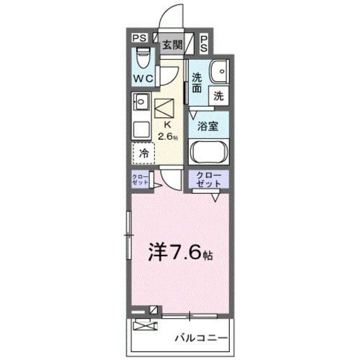 福岡県福岡市西区姪の浜2丁目(アパート)の賃貸物件101の間取り