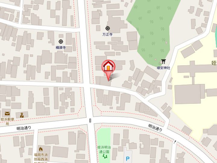 福岡県福岡市西区姪の浜2丁目(アパート)の賃貸物件101の地図