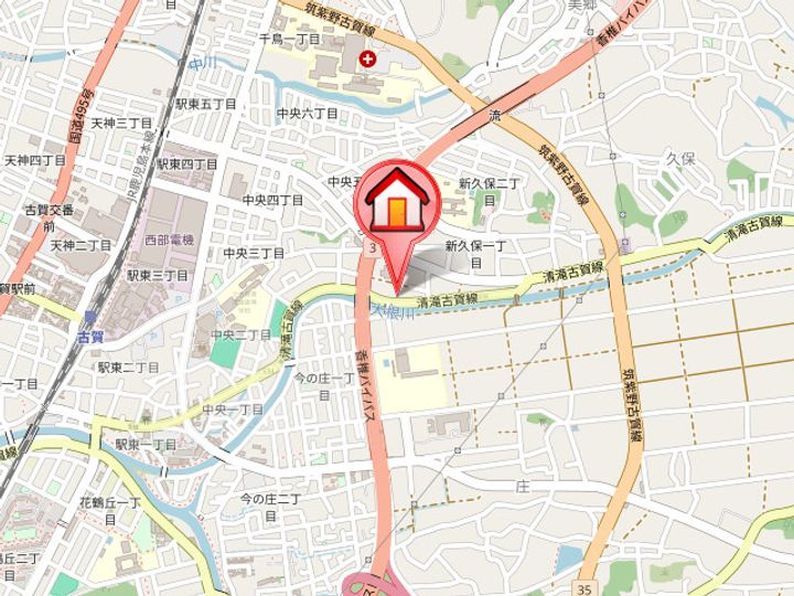 福岡県古賀市新久保1丁目(マンション)の賃貸物件306の地図