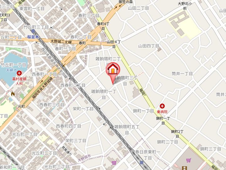 福岡県大野城市雑餉隈町1丁目(マンション)の賃貸物件302の地図