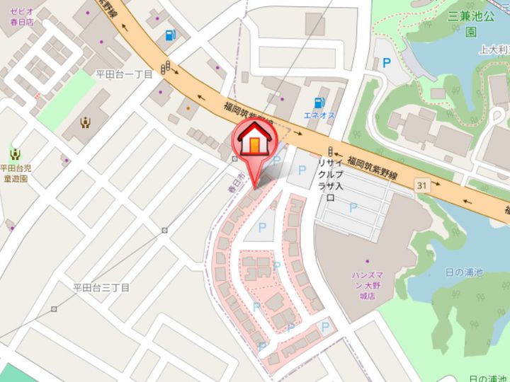 福岡県大野城市東大利1丁目(マンション)の賃貸物件203の地図