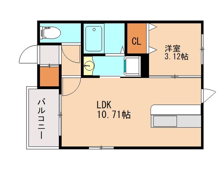 福岡県春日市若葉台西1丁目(アパート)の賃貸物件103の間取り