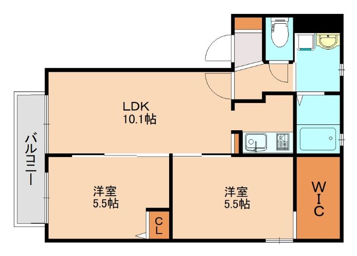 福岡県福岡市南区老司3丁目(アパート)の賃貸物件A202の間取り