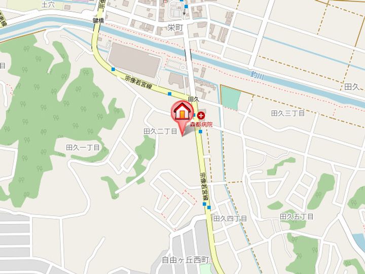 福岡県宗像市田久2丁目(アパート)の賃貸物件203の地図