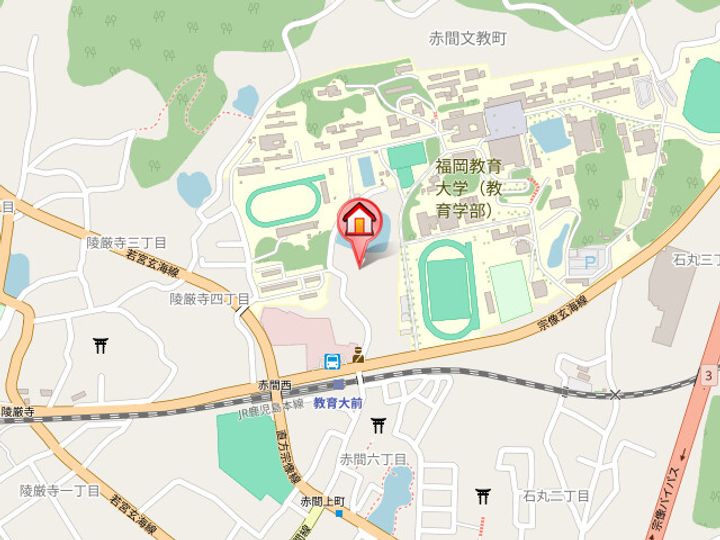 福岡県宗像市陵厳寺4丁目(アパート)の賃貸物件203の地図