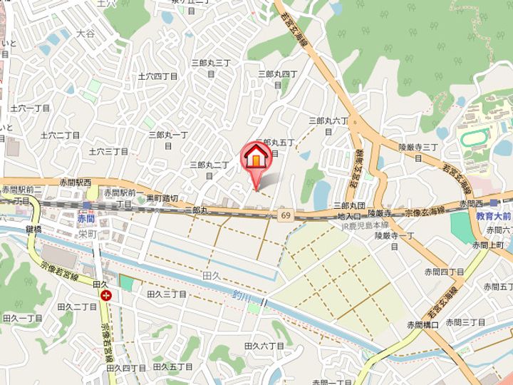 福岡県宗像市三郎丸5丁目(アパート)の賃貸物件201の地図