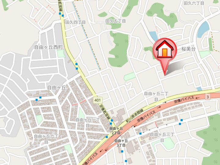 福岡県宗像市自由ヶ丘2丁目(マンション)の賃貸物件212の地図