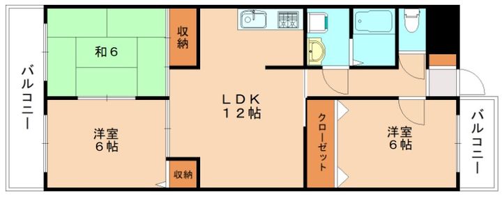 福岡県宗像市栄町(マンション)の賃貸物件301の間取り