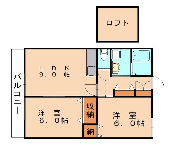 福岡県宗像市徳重1丁目(アパート)の賃貸物件101の間取り