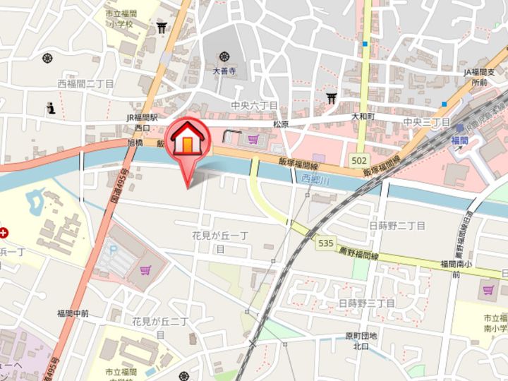 サンガーデン福間A202の地図