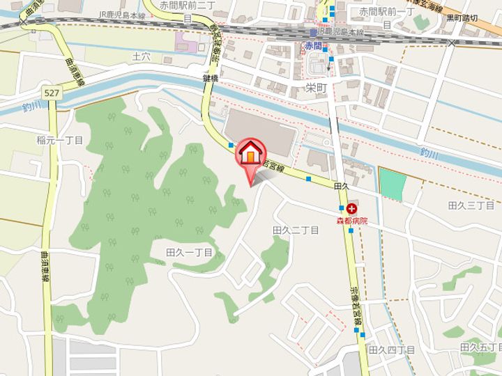 福岡県宗像市田久1丁目(マンション)の賃貸物件202の地図