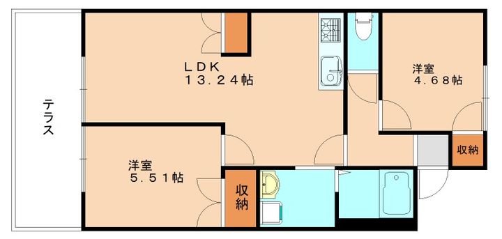 福岡県宗像市日の里2丁目(アパート)の賃貸物件103の間取り