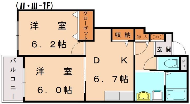 メゾンド・フローラⅢの間取り
