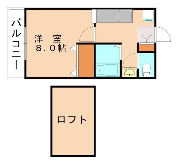 福岡県宗像市赤間5丁目(アパート)の賃貸物件210の間取り