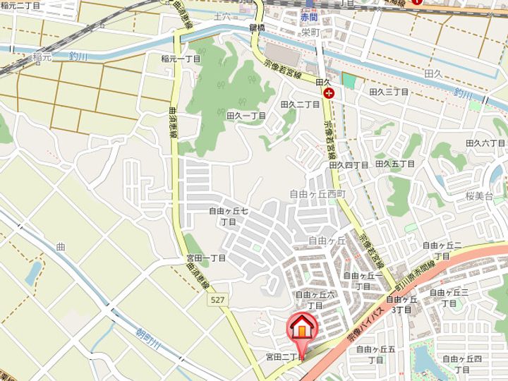 福岡県宗像市宮田2丁目(アパート)の賃貸物件203の地図