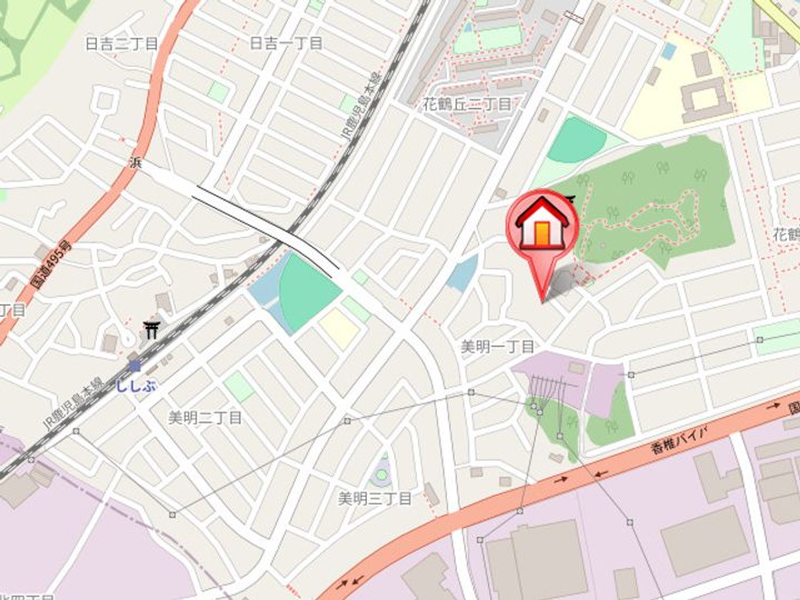 福岡県古賀市美明1丁目(アパート)の賃貸物件201の地図