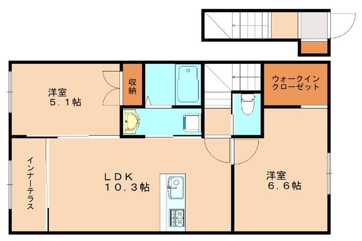 福岡県宗像市平井1丁目(アパート)の賃貸物件203の間取り