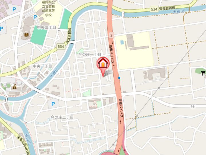 福岡県古賀市今の庄1丁目(アパート)の賃貸物件206の地図