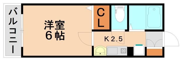 福岡県春日市宝町2丁目(アパート)の賃貸物件102の間取り