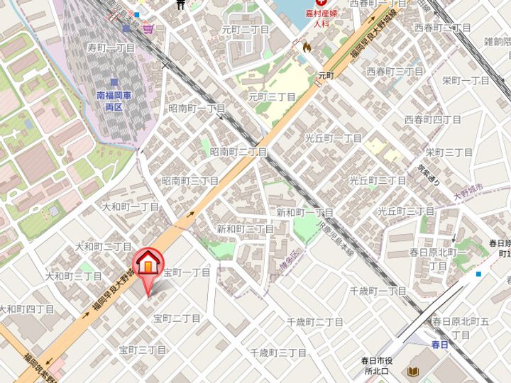 福岡県春日市宝町2丁目(アパート)の賃貸物件102の地図