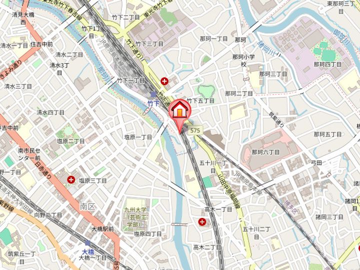 福岡県福岡市博多区竹下1丁目(マンション)の賃貸物件の地図