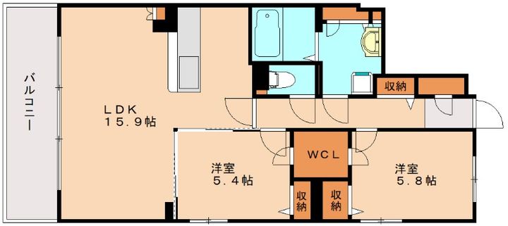 福岡県福岡市中央区平尾浄水町(マンション)の賃貸物件の間取り